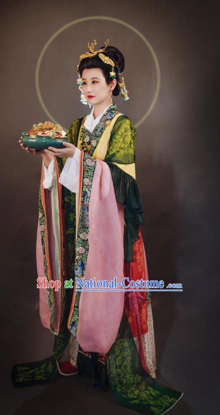 China Song Dynasty Noble Woman Historical Clothing Ancient Royal Countess Garment Costumes Traditional Hanfu Dress Attires