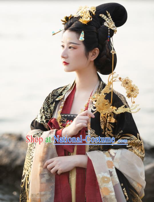 China Ancient Empress Garment Costumes Traditional Palace Beauty Historical Clothing Tang Dynasty Imperial Consort Hanfu Dress Apparels