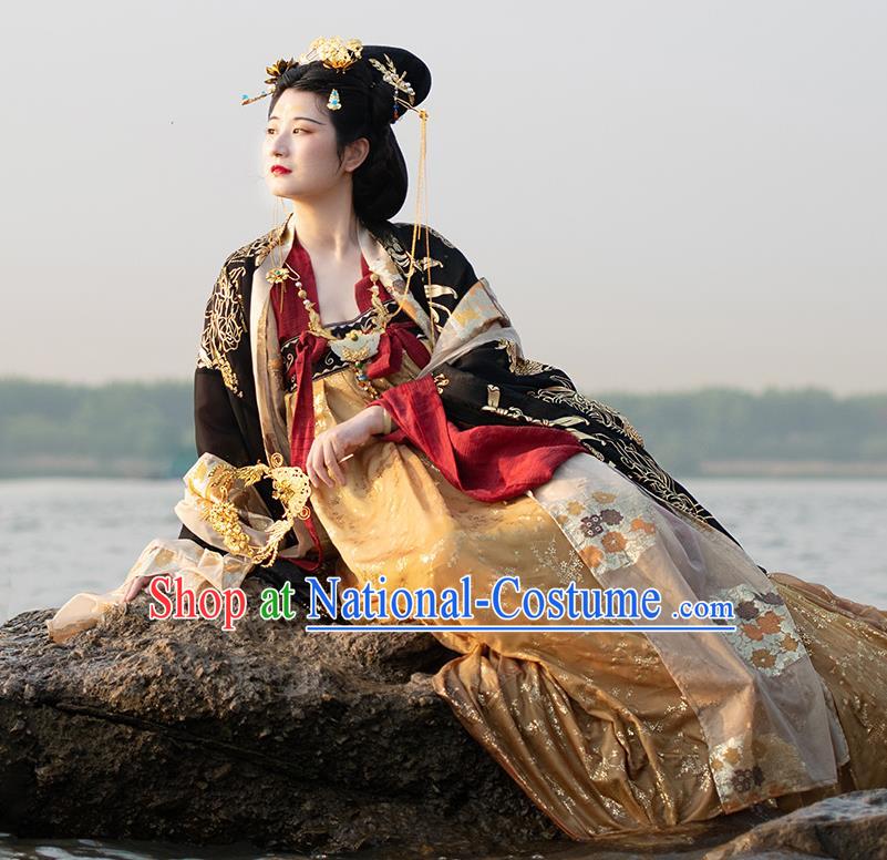 China Ancient Empress Garment Costumes Traditional Palace Beauty Historical Clothing Tang Dynasty Imperial Consort Hanfu Dress Apparels