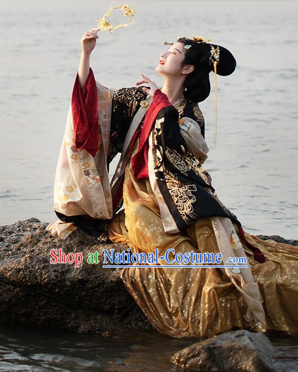 China Ancient Empress Garment Costumes Traditional Palace Beauty Historical Clothing Tang Dynasty Imperial Consort Hanfu Dress Apparels