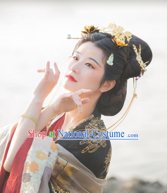 China Ancient Empress Garment Costumes Traditional Palace Beauty Historical Clothing Tang Dynasty Imperial Consort Hanfu Dress Apparels