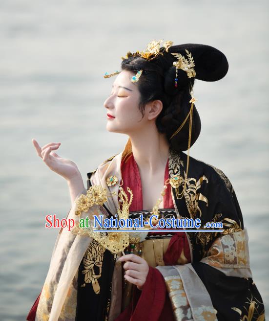 China Ancient Empress Garment Costumes Traditional Palace Beauty Historical Clothing Tang Dynasty Imperial Consort Hanfu Dress Apparels