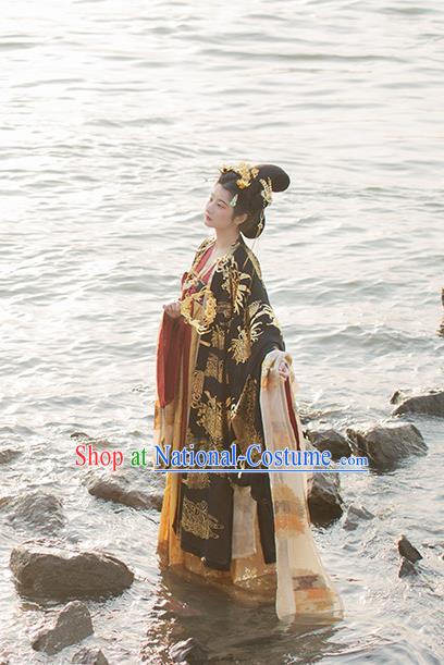 China Ancient Empress Garment Costumes Traditional Palace Beauty Historical Clothing Tang Dynasty Imperial Consort Hanfu Dress Apparels