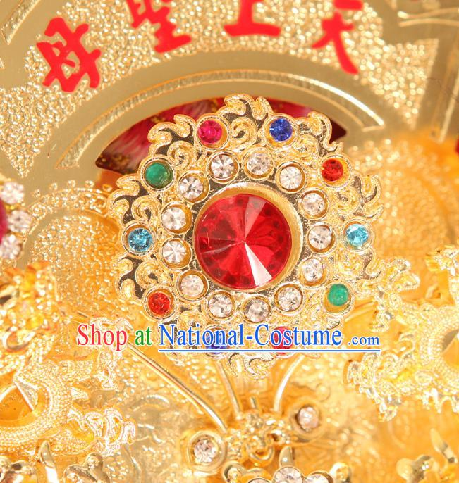 Chinese Handmade Golden Longevity Lock Necklace Goddess Mazu Necklet