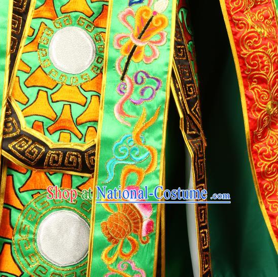 China Beijing Opera Takefu Clothing Traditional Opera Embroidered Green Mantle Sichuan Opera Guan Yu Cape