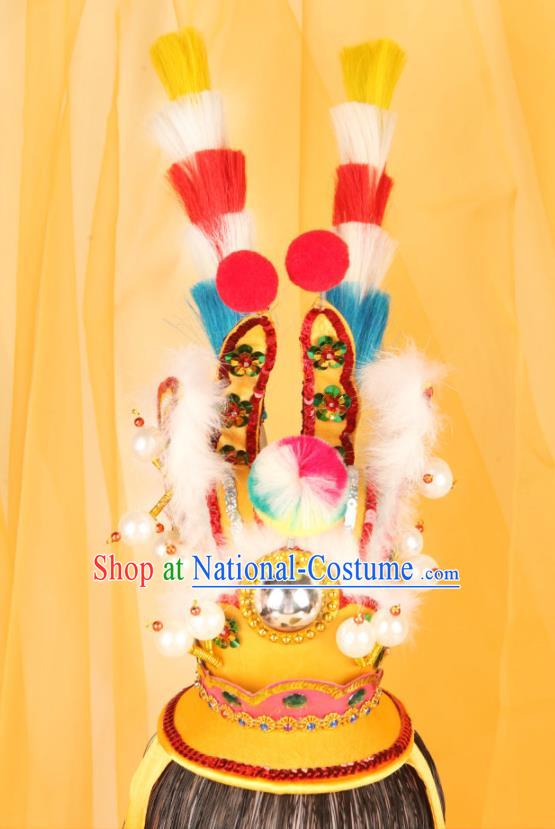 Chinese Beijing Opera Monkey King Hair Crown Headdress Handmade Opera Hair Accessories Peking Opera Sun Wukong Headpieces