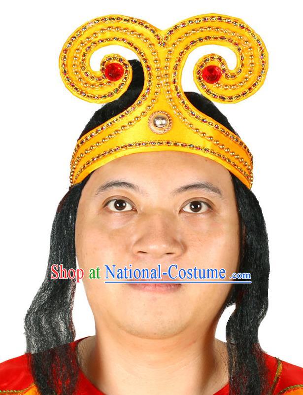 Chinese Beijing Opera Warrior Headdress Handmade Opera Lu Zhishen Hair Clasp Headwear Peking Opera Hero Hair Accessories