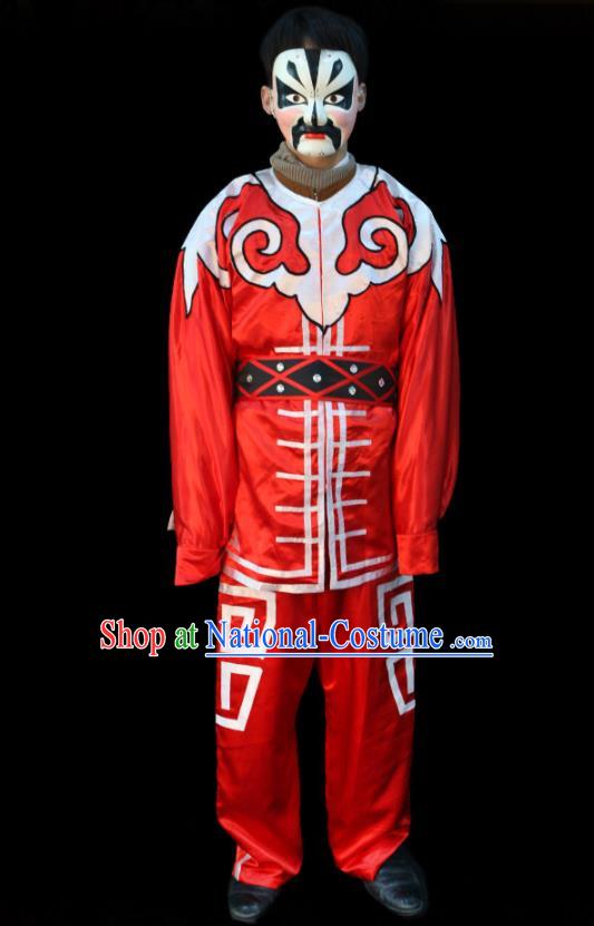 China Traditional Peking Opera Wusheng Red Outfits Cosplay Song Dynasty Water Margin Hero Costumes Beijing Opera Swordsman Clothing