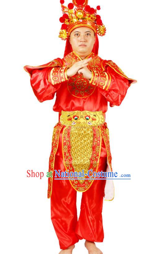 China Traditional Cosplay Soldier Red Outfits Peking Opera Wusheng Costumes Beijing Opera Liangshan Hero Clothing