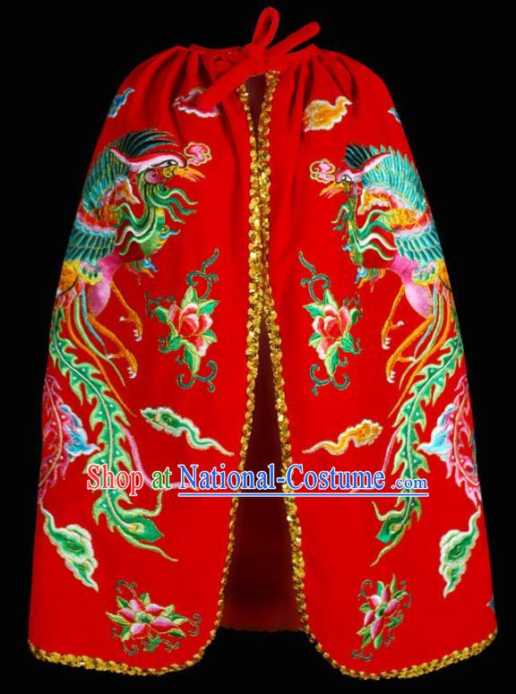 Chinese Beijing Opera Swordswoman Garment Costume Peking Opera Actress Mantle Traditional Cosplay Goddess Embroidered Red Cape