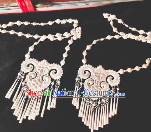 Chinese Yi Minority Silver Necklace Jewelry Liangshan Ethnic Folk Dance Necklet Handmade Yi Nationality Festival Accessories