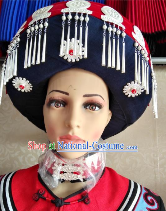 China Yi Nationality Bamboo Headwear Handmade Minority Circular Hat Liangshan Ethnic Group Performance Headdress