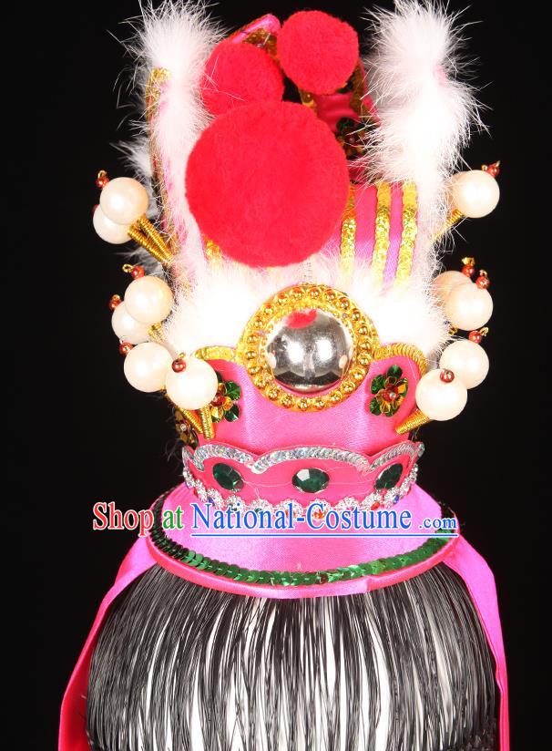 Chinese Beijing Opera Niche Hair Accessories Ancient Prince Pink Hairdo Crown Handmade Chaozhou Opera Noble Childe Jia Baoyu Headpieces