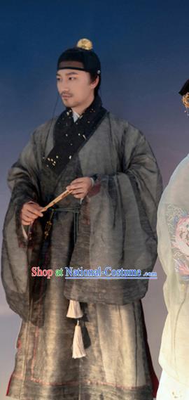 China Ming Dynasty Priest Frock Traditional Hanfu Robe Garments Ancient Swordsman Historical Clothing Complete Set