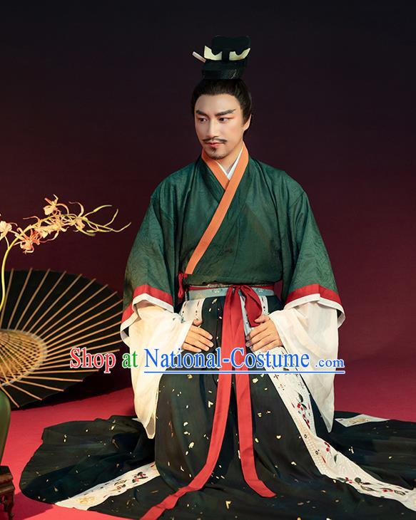 China Traditional Jin Dynasty Childe Hanfu Garments Ancient Prince Historical Clothing for Men