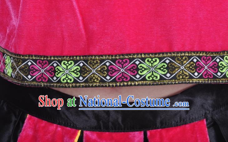 Chinese Yunnan National Minority Dance Dress Miao Nationality Female Performance Garment Costumes Hmong Ethnic Dance Uniforms