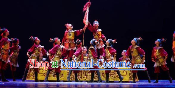 China Opera Dance Costumes Folk Dance Outfits Children Dance Fashions General Dance Uniforms