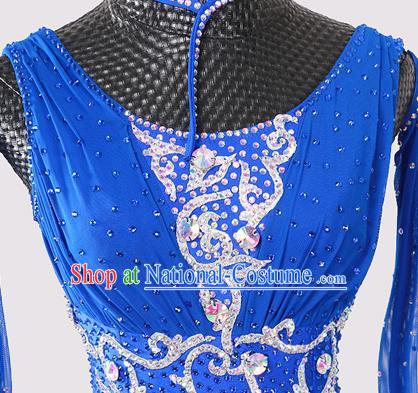 Professional Modern Dance Fashion Waltz Performance Clothing Ballroom Dancing Royalblue Dress International Dance Competition Garment