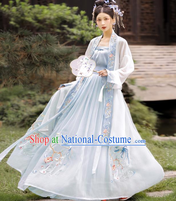 China Song Dynasty Royal Princess Hanfu Dress Traditional Historical Clothing Ancient Court Woman Garment Costumes