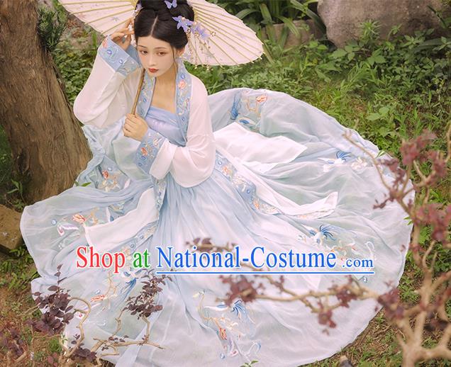 China Song Dynasty Royal Princess Hanfu Dress Traditional Historical Clothing Ancient Court Woman Garment Costumes