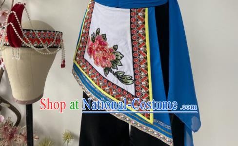 Chinese She Nationality Woman Clothing Ethnic Folk Dance Black Uniforms Minority Performance Garment Costumes