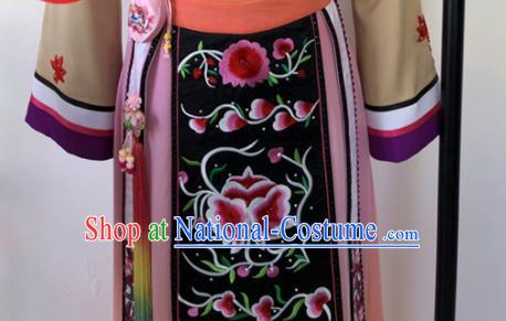 Chinese Qiang Nationality Folk Dance Costumes Sichuan National Minority Woman Clothing Ethnic Stage Performance Dress Outfits