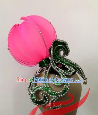 Top China Woman Group Opening Dance Hair Accessories Lotus Dance Headdress Classical Dance Stage Performance Hair Crown