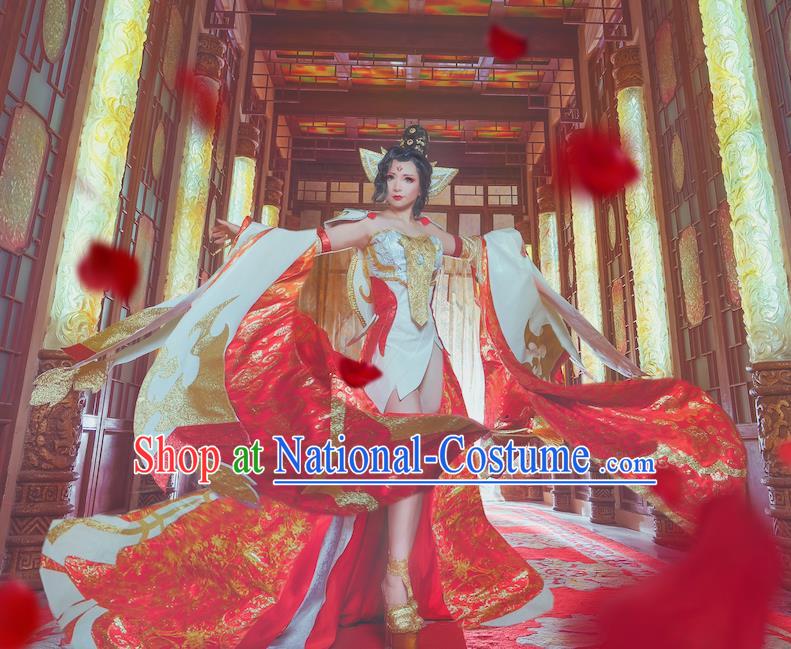 Chinese Traditional Fairy Hanfu Dress Ancient Swordswoman Clothing Cosplay Female Knight Garment