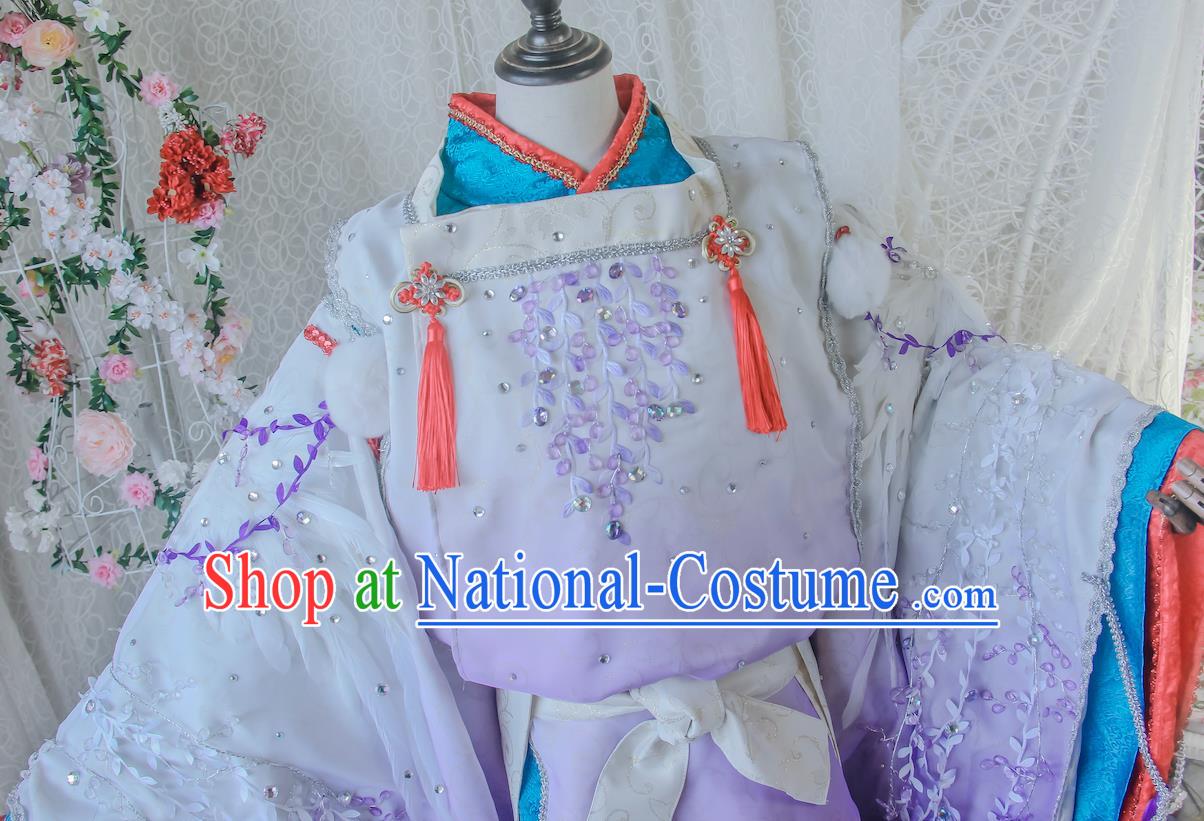 Top Japanese Garment Costumes Cosplay Onmyoji Lilac Suits Swordsman Kimono Uniforms