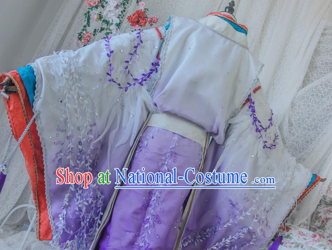 Top Japanese Garment Costumes Cosplay Onmyoji Lilac Suits Swordsman Kimono Uniforms