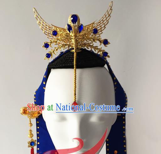 Top China Korean Minority Female Dance Golden Hair Crown Chaoxian Nationality Stage Performance Headdress Ethnic Dance Hair Accessories