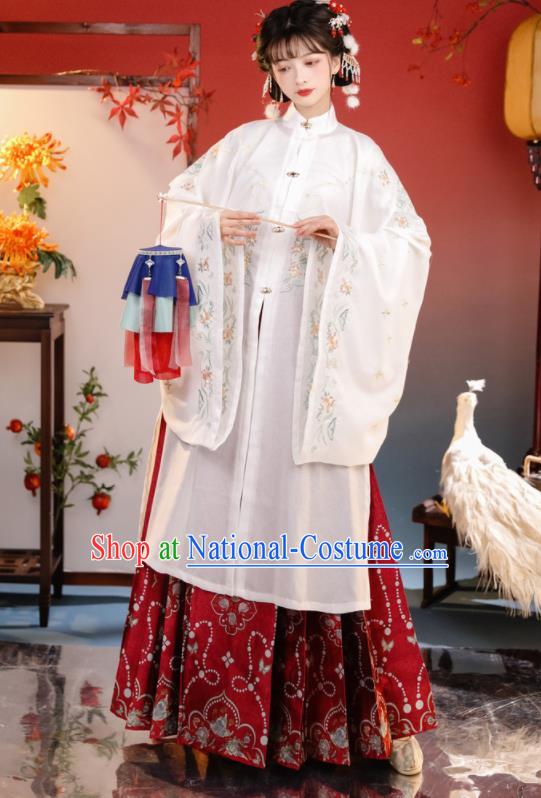 China Ancient Nobility Lady Garment Costumes Ming Dynasty Young Woman Hanfu Dress Traditional Historical Clothing Full Set