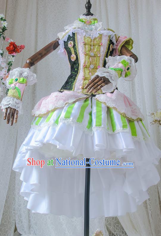 Custom Baroque Court Princess Clothing Cosplay Young Lady Lace Short Dress Halloween Fancy Ball Garment Costume