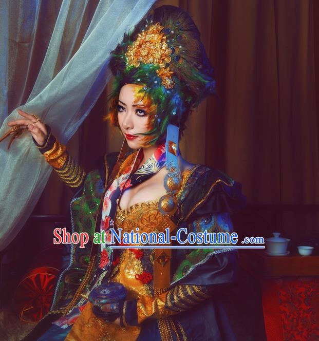 Chinese Traditional Qing Dynasty Empress Dress Ancient Queen Mother Clothing Cosplay Empress Dowager Garment Costumes