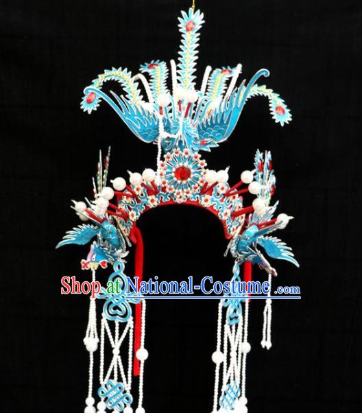 China Ancient Princess Helmet Shaoxing Opera Hua Tan Hat Beijing Opera Diva Phoenix Coronet Headdress