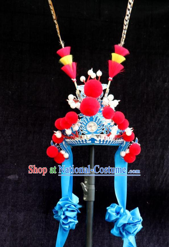 China Beijing Opera Swordswoman Headdress Ancient Female General Helmet Opera Dance Hat