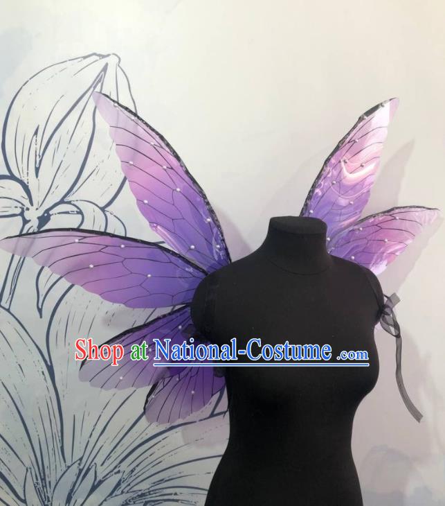 Custom Cosplay Fairy Purple Wings Halloween Angel Decorations Carnival Catwalks Back Accessories Brazil Parade Props