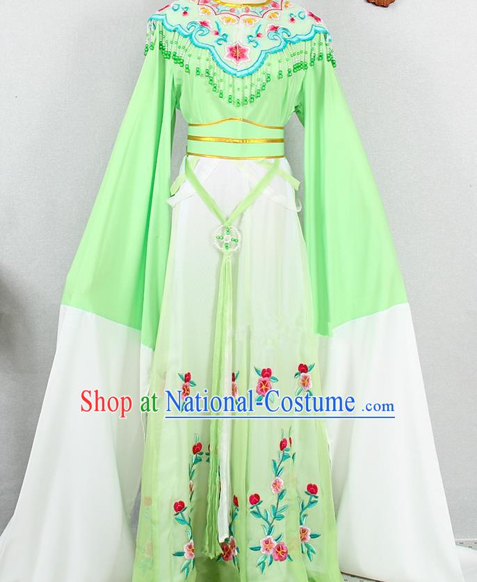 Chinese Traditional Fujian Opera Princess Green Dress Outfits Peking Opera Diva Clothing Ancient Noble Lady Garment Costumes