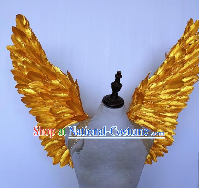 Custom Miami Catwalks Back Decorations Cosplay Fairy Golden Little Wings Halloween Performance Props Carnival Parade Accessories