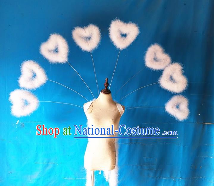 Custom Carnival Parade Feather Accessories Miami Catwalks Back Decorations Cosplay Fairy Heart Shape Wings Christmas Performance Props