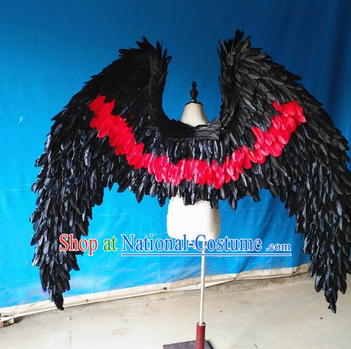 Custom Christmas Performance Props Carnival Parade Feather Accessories Miami Catwalks Back Decorations Cosplay Demon Red Feathers Wings