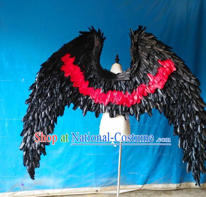 Custom Christmas Performance Props Carnival Parade Feather Accessories Miami Catwalks Back Decorations Cosplay Demon Red Feathers Wings