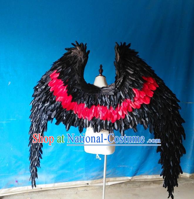 Custom Christmas Performance Props Carnival Parade Feather Accessories Miami Catwalks Back Decorations Cosplay Demon Red Feathers Wings