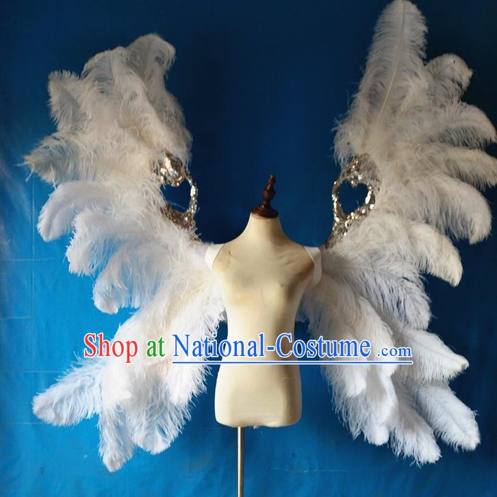 Custom Miami Catwalks Feathers Back Decorations Cosplay Angel Wings Christmas Performance Props Carnival Parade White Butterfly Accessories