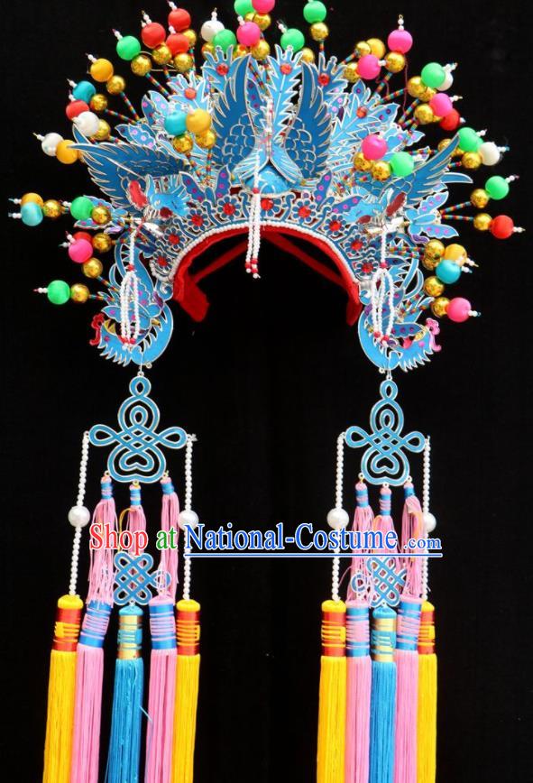 China Ancient Imperial Consort Hair Accessories Peking Opera Diva Phoenix Coronet Beijing Opera Hua Tan Headdress