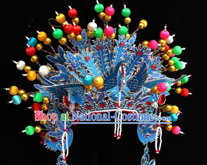 China Ancient Imperial Consort Hair Accessories Peking Opera Diva Phoenix Coronet Beijing Opera Hua Tan Headdress