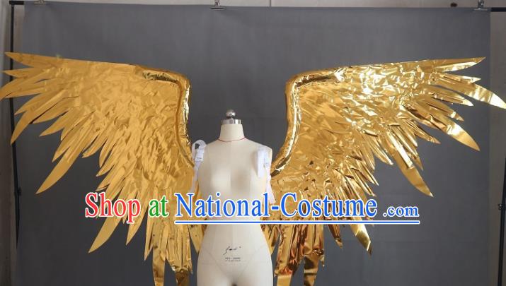 Custom Miami Stage Show Back Decoration Accessories Halloween Cosplay Fancy Deluxe Props Christmas Day Catwalks Golden Wings