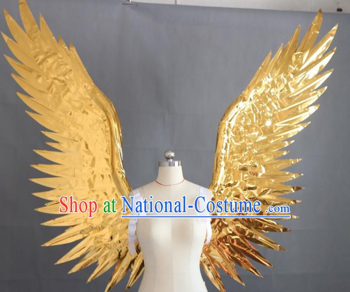 Custom Christmas Day Catwalks Golden Wings Miami Stage Show Back Decoration Accessories Halloween Cosplay Fancy Deluxe Props