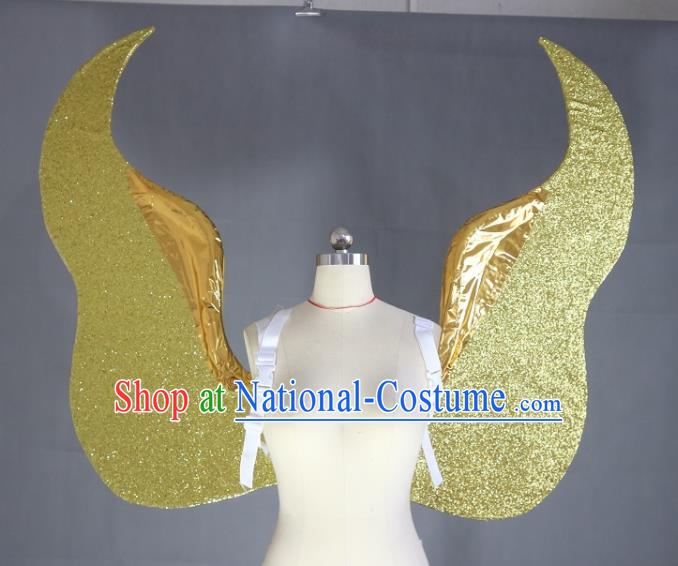 Custom Halloween Cosplay Fancy Deluxe Props Christmas Day Catwalks Golden Wings Miami Stage Show Back Decoration Accessories