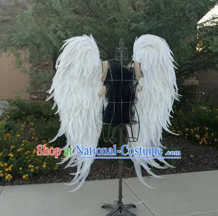 Custom Halloween Fancy Scalable Wing Christmas Performance White Feather Angel Wings Magic Show Prop Accessories Miami Catwalks Back Decorations